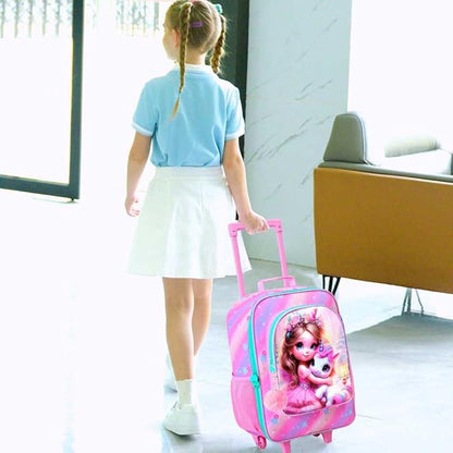 Kids Luggage for Girls, Cute Princess and Unicorn Rolling Suitcase Wheels for Children Toddler