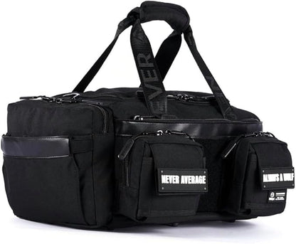 WOLFpak 20L Mini Duffle Bag for Gym & Travel | Waterproof Carry-On Weekender Bag with Shoe Compartment, Hard Bottom, and Tactical Molle System (Alpha Black)