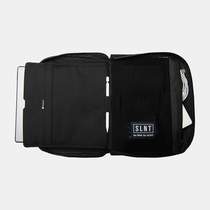SLNT Essentials Tech Organizer with Faraday Tablet Sleeve & RFID-blocking Pocket - Signal-shielding Storage Case for Tablet & Accessories, Passport, Credit Cards - Lockable D-ring, Water-resistant
