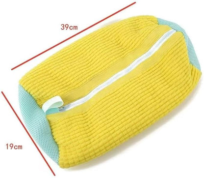 Laundry Shoe Bags for Washing Machine,4Pcs Shoe Washing Bag Shoe Laundry Bag for Washer and Dryer Reusable Shoe Washing Bags Shoe Washing Machine Bag (Yellow-4Pcs)