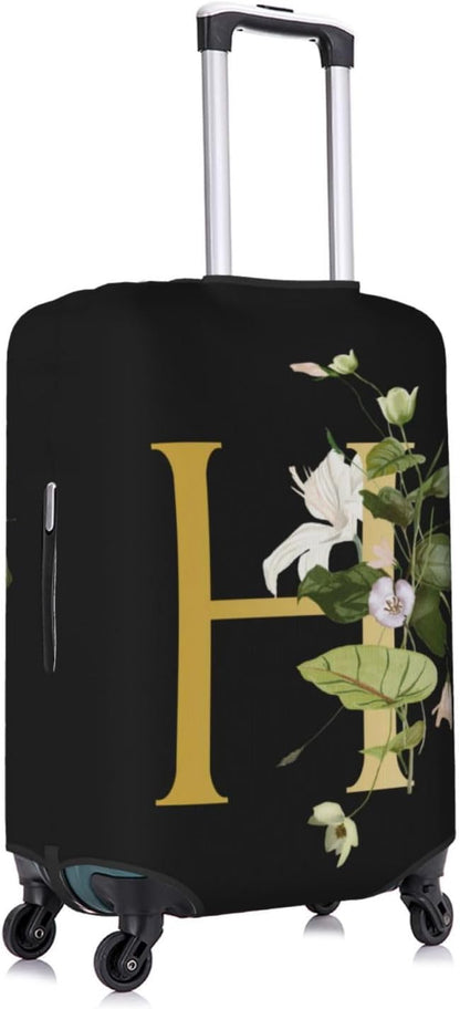 Decorative H Suitcase Protectors Elastic Washable Luggage Covers With Concealed Zippers For 18-32 Inch Luggage (Size L: Fits 25-28 Inch)
