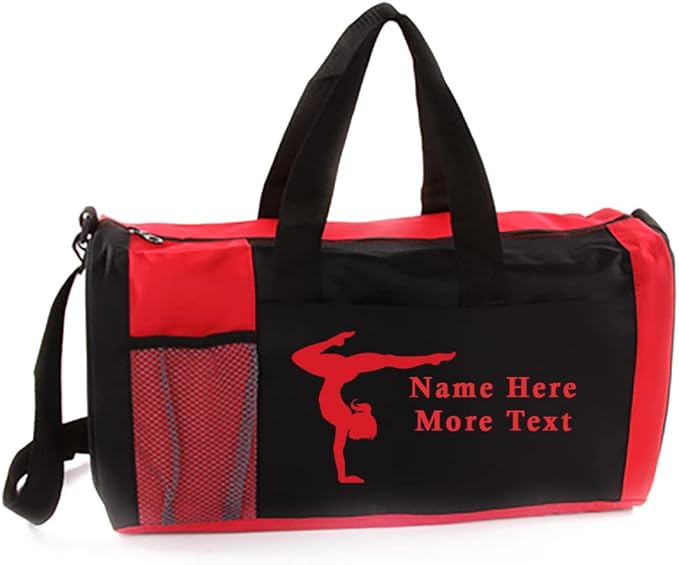 Personalized Kids 18 Inch Sport Duffel Bag With Custom Name & Text - Gymnastics