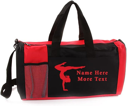 Personalized Kids 18 Inch Sport Duffel Bag With Custom Name & Text - Gymnastics