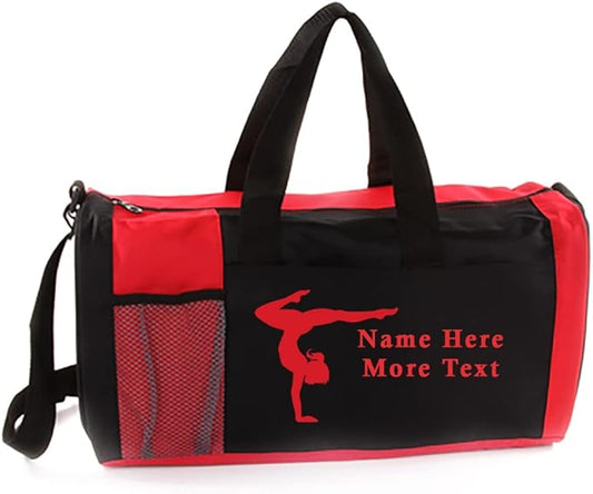 Personalized Kids 18 Inch Sport Duffel Bag With Custom Name & Text - Gymnastics