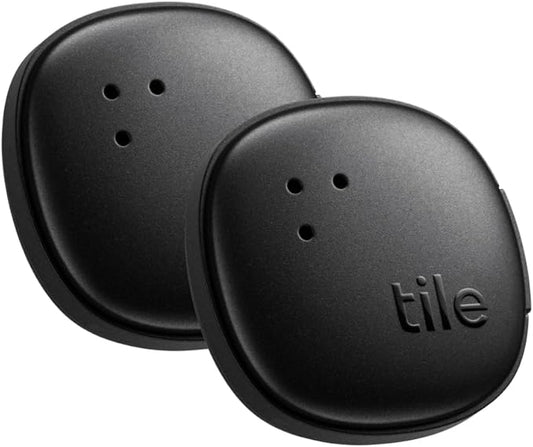Tile by Life360 Sticker - Small Bluetooth Tracker, Remote Finder and Item Locator for Bikes, Glasses and More. Both iOS and Android Compatible. Phone Finder. 2-Pack (Black)