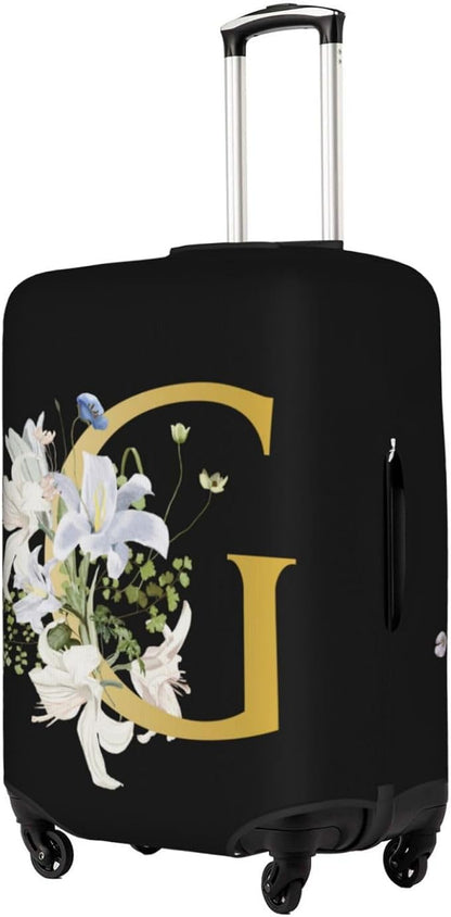 Decorative G Suitcase Protectors Elastic Washable Luggage Covers With Concealed Zippers For 18-32 Inch Luggage (Size M: Fits 22-24 Inch)