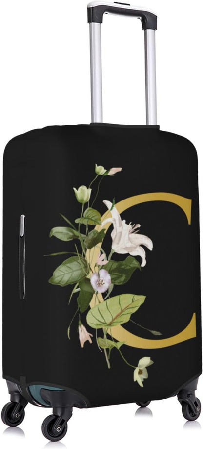 Decorative C Suitcase Protectors Elastic Washable Luggage Covers With Concealed Zippers For 18-32 Inch Luggage (Size M: Fits 22-24 Inch)