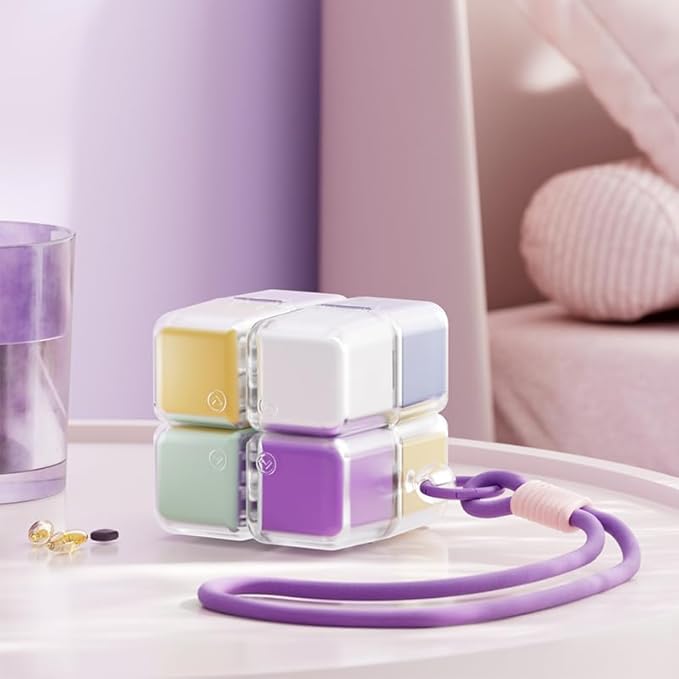 Weekly Pill Organizer Magnetic Foldable Medicine Box, 8 Day Supply, timed Daily Intake, Small Travel Medicine Box, Weekly Daily Medication Storage Container, Vitamin Medicine Container Holder.