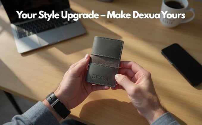 Mens Wallet, Premium Leather Slim Wallet, RFID Blocking Pop-Up Card Holder, Extra Credit Card Slots, Cash Slot, Magnetic Closure, Christmas Gift Ready Gift Box Included