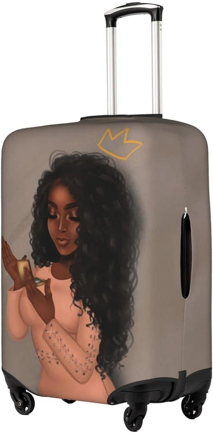 Luggage cover protector luggage cover for Suitcase Washable Suitcase Protector Anti-scratch Suitcase cover Large African American Black Girl9