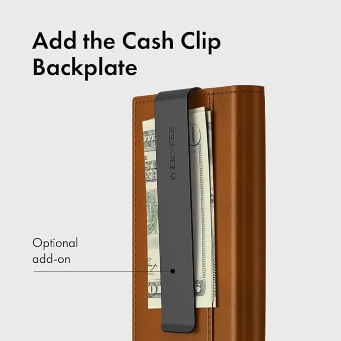 Ekster Men's Wallet PRO | RFID Blocking Parliament Leather Minimalist Wallet | Holds 14 Cards & Cash | Slim Cardholder for Men w/Push Button Designed for Quick Card Access | Tan