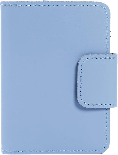 Travel Passport Wallet - Leather Passport Cover Compatible with Airtag Passports Cover with Card Slots & Note Compartment, Magnetic Closure, Genuine Leather, Classic Light Blue