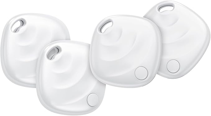 Air Tracker Tags-4 Pack, Smart Bluetooth Tracker Works with Apple Find My (iOS Only), Tracking Tag with Lanyard, Item Finder for Luggage, Key, Suitcases, Replaceable Battery(Not for Android Devices)