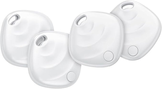 Air Tracker Tags-4 Pack, Smart Bluetooth Tracker Works with Apple Find My (iOS Only), Tracking Tag with Lanyard, Item Finder for Luggage, Key, Suitcases, Replaceable Battery(Not for Android Devices)