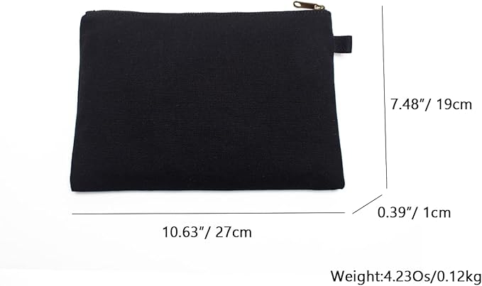 Zipper Pouch Storage Bag Simple and Stylish Women's Cosmetic and Travel Bag (Black-basic-5)