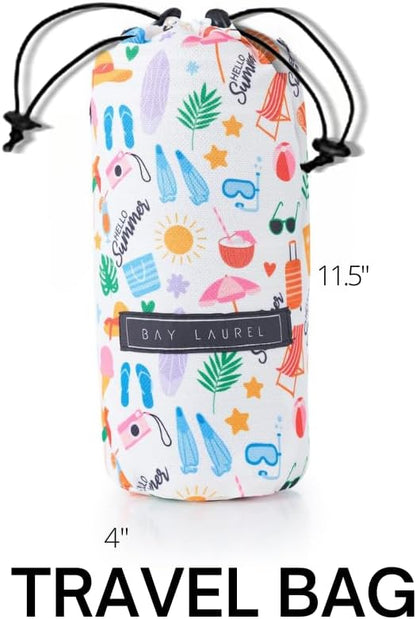 BAY LAUREL Turkish Beach Towel with Travel Bag 39 x 71 Quick Dry Sand Free Lightweight Large Oversized Towels Light