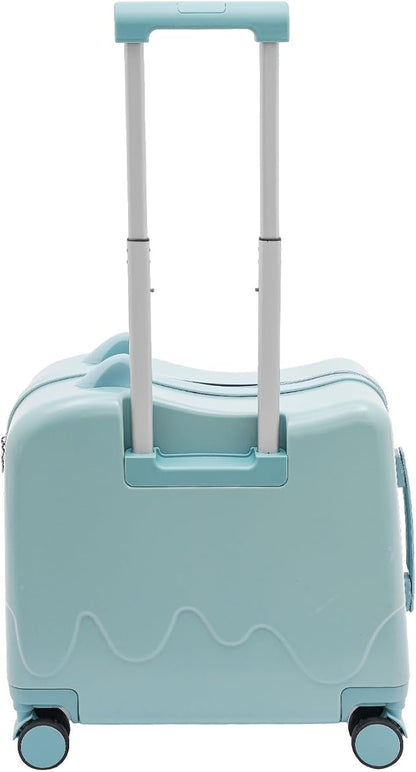 18" Kids Luggage Suitcase for Girls & Boys, Kids Carry On Luggage with Wheels Children’s Suitcase w/Lock (Sky Blue)