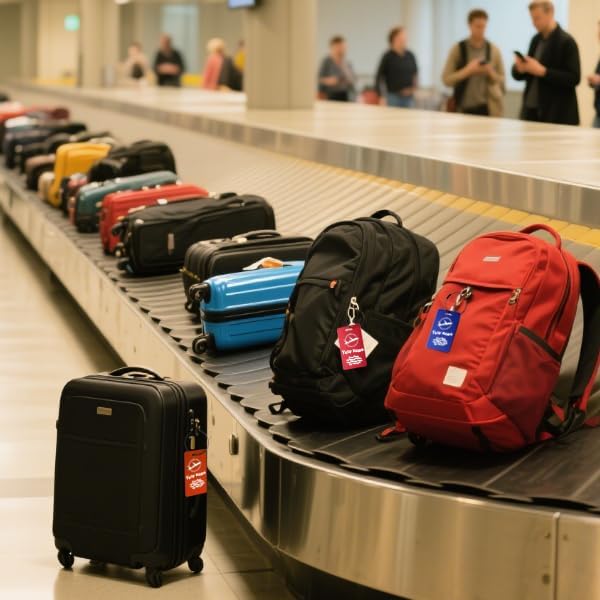 Luggage Tags for suitcases Tags Pack of 4 Personalized Luggage Tags Double Sided Laser Engraving Metal Luggage Tag and Stainless Loops Customizable Luggage Tag Cruise Luggage tag (Gold, Large)