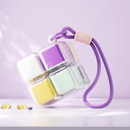 Weekly Pill Organizer Magnetic Foldable Medicine Box, 8 Day Supply, timed Daily Intake, Small Travel Medicine Box, Weekly Daily Medication Storage Container, Vitamin Medicine Container Holder.