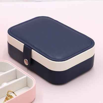 Jewelry Box For Girls | PU Leather Travel Jewelry Case | Jewelry Boxes For Women | Jewelry Organizers And Storage | Box For Earring, Ring, Necklace - Bridesmaid Gifts For Women (Blue)