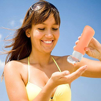 22 Pack Travel Bottles, 3oz & 2oz Leak Proof, Perfect for Travel & Outdoors, Multicolored, Silicone, Reusable, 21 Pieces