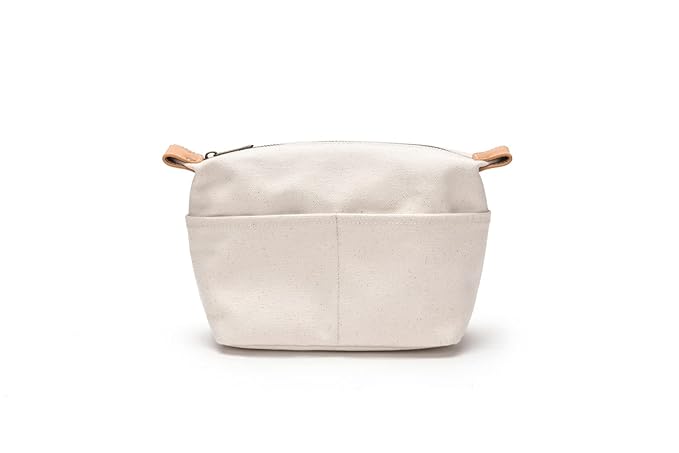 Insert Storage Bag Purse Organizer and Cosmetic Travel Bags for Women Makeup Bag with Compartments Three Sizes Cotton Canvas built-in compartments functiona and fashionable