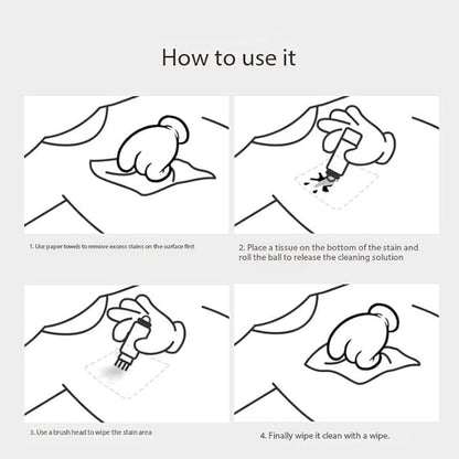 Elephant Kiss Stain Remover, 3-Second Stain Remover Pen for Clothes, 2025 New 12ml Portable Spot Cleaner, ElephantKiss 2-in-1 Active Eraser & Brush With Lanyard Travel & Pocket-Sized (Blue+Purple)