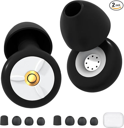 Ear Plugs for Sleeping Noise Cancelling, 24-30dB Ear Plugs for Noise Reduction, Hearing Protection, Silicone Soft Reusable EarPlugs for Sleep, Concert, Focus with Case & 4 Pair Eartips