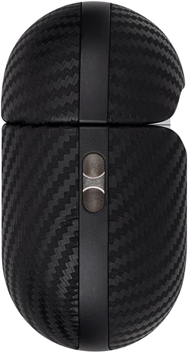 LOPIE Leather Case for AirPods Pro 2nd Generation - Handmade AirPods Pro 2 Case Cover - Made of Real Leather - Protective Hard Shell Cover - Carbon Fiber Style - Wireless Charging Compatible - Black