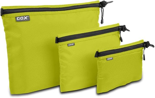 GOX 3 Pack Travel Toiletry Bag for Men Carry On Packing Organizer Zipper Pouch Portable Cosmetic Pouch Accessory Document Electronics (Green)