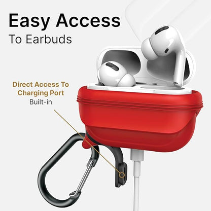 Catalyst Waterproof Case for AirPods Pro 2nd Generation and AirPods Pro 1st Generation - Wireless and USB-C Charging Compatible, One Piece Design, High Drop Protection Case with Carabiner