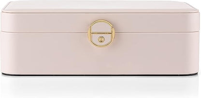 Vlando 2-Layer Jewelry Box,Valentines Day Gifts for Her Jewelry Organizer for Women Removable Jewelry Tray for Earrings Necklace,Gift Ideas,Birthday Graduation Gifts Apricot Pink