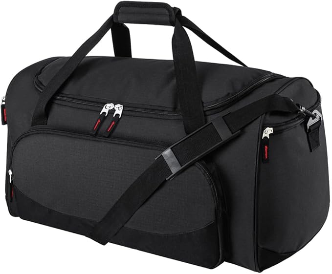 Gym Bag for Men - 55L Black Durable Large Duffle Bag for Travel, Workout, Fitness & Sport