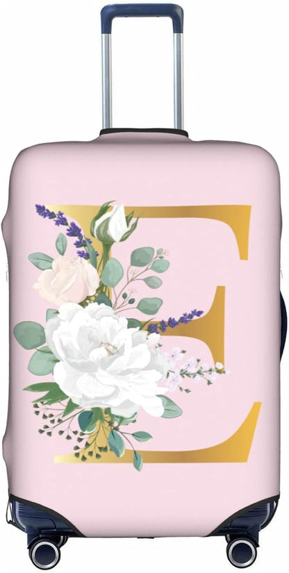 Flower Lette E Pink Luggage Cover Elastic Washable Stretch Suitcase Protector Anti-Scratch Travel Suitcase Cover for Kid and Adult XL (29-32 inch suitcase)