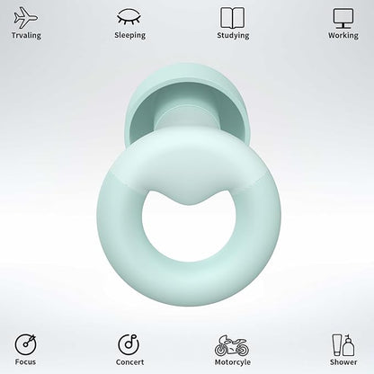 Ear Plugs for Sleeping, 2 Pairs of Reusable Earplugs for Noise Reduction 25dB-30dB with 8 Ear Tips, Soft Hearing Protection Ear Plugs for Concert,Noise Sensitivity, Study & Work