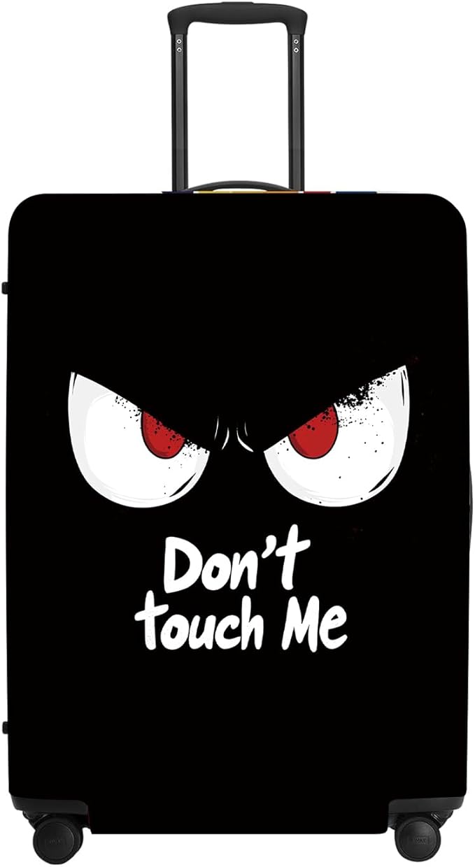DON'T TOUCH ME Luggage Cover, Funny Travel Accessories with Inspirational Quotes, Durable Suitcase Protector