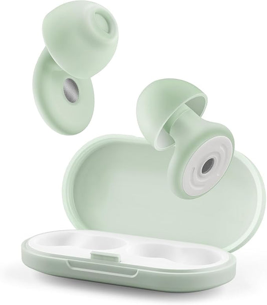 Ear Plugs, Soft Ear Plugs for Sleeping - 30dB Noise Cancelling Reusable Silicone Earplugs, Ultra Comfortable Fit for Studying, Concerts, Travel, 8 Ear Tips (Green)