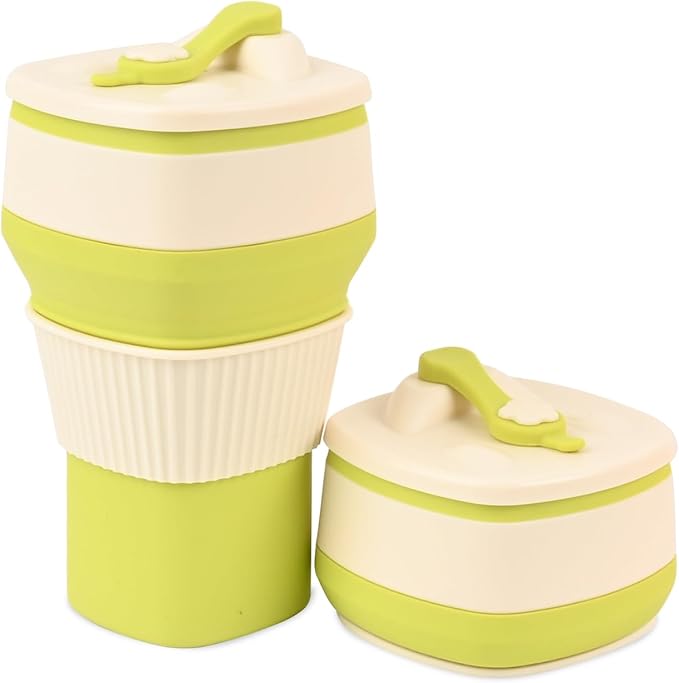Collapsible Silicone Cup, Safe & Portable, for Hot & Cold Drinks, 18.6 oz (550 ml) - Travel, Camping, Office, and More – Limeade