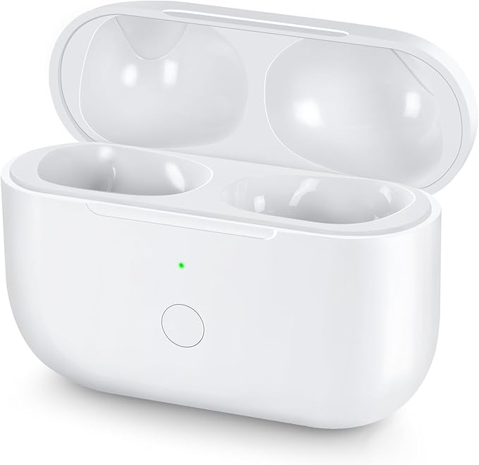 CCAN Compatible with AirPod Pro 2nd&1st Generation Charging Case Replacement, Air Pod Pro 2 1 Charger Case with Bluetooth Pairing Sync Button,White