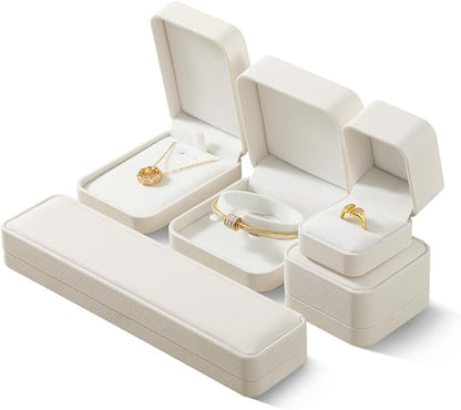 Necklace Box, Leather Bracelet Gift Box,Premium Small Gift Boxes,Luxury Jewelry Box For Chains (White)
