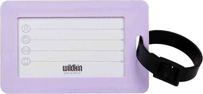 Wildkin Kids Luggage Tags – Set of 2, Durable Bag Tags w/Info Card for Suitcases & Backpacks - Unicorn