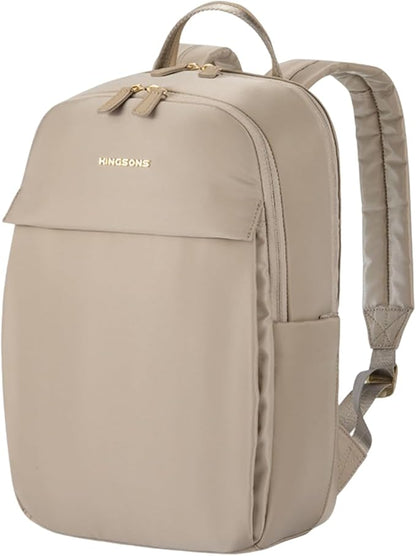 Kingsons Slim Travel Backpack With Luggage Strap,Black Business Backpack, Waterproof Nylon Commuter Bag for Work & Travel,Hiking, Red，Khaki (KS25002-Khaki-US-1)