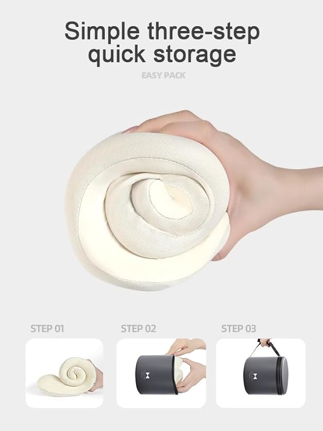 Ultra-Soft Travel Neck Pillow, Ergonomic Design with Contoured Shape, Breathable Fabric,Internal Structure，Travel Blanket Airplane Compact with Bag，Airplane Essentials (Thames Rice)