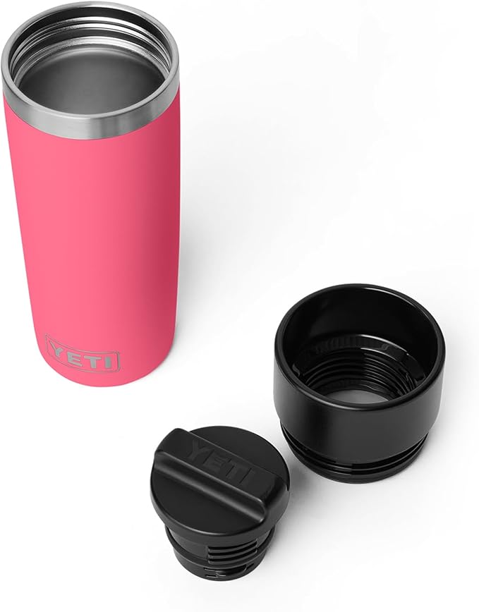 YETI Rambler 16 oz Travel Bottle, Stainless Steel, Vacuum Insulated with Leakproof Commuter Cap, Tropical Pink