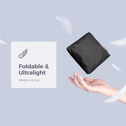 pack all 45L Foldable Duffel Bag, Water-Resistant Sports Gym Bag, Portable Weekender Bag Lightweight for Travel, Fitness and Camping (Black)