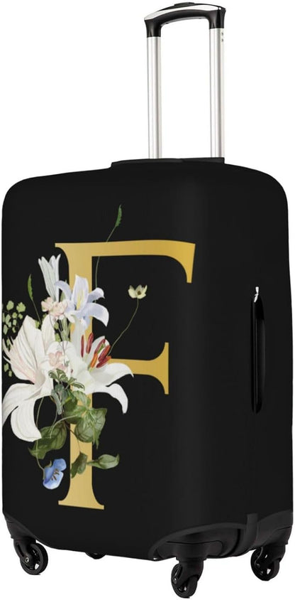 Decorative F Suitcase Protectors Elastic Washable Luggage Covers With Concealed Zippers For 18-32 Inch Luggage (Size S: Fits 18-21 Inch)
