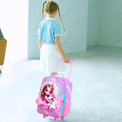 Kids Suitcase with Wheels for Girls and Boys, Rolling Carry on Luggage for Toddler Children