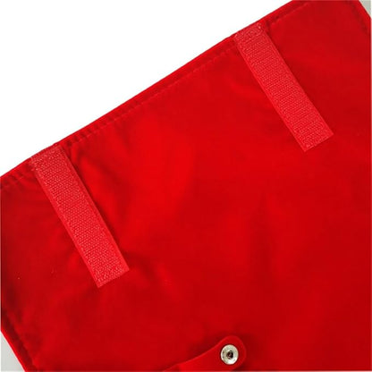 Premium Jewelry Roll Organizer for 16 Necklaces 55cm x 29cm Metal Snap & Velcro Closure - Ideal for Travel and Storage (Red)