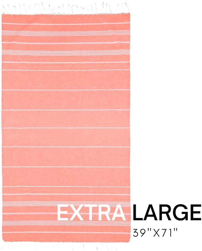 BAY LAUREL Turkish Beach Towel with Travel Bag 39 x 71 Quick Dry Sand Free Lightweight Large Oversized Towels Light