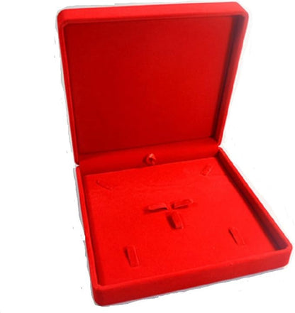Jewelry Set Velvet Box Necklace Earring Ring Necklace Bracelet Gift Display Case Wedding Jewelry Storage Holder (Red)